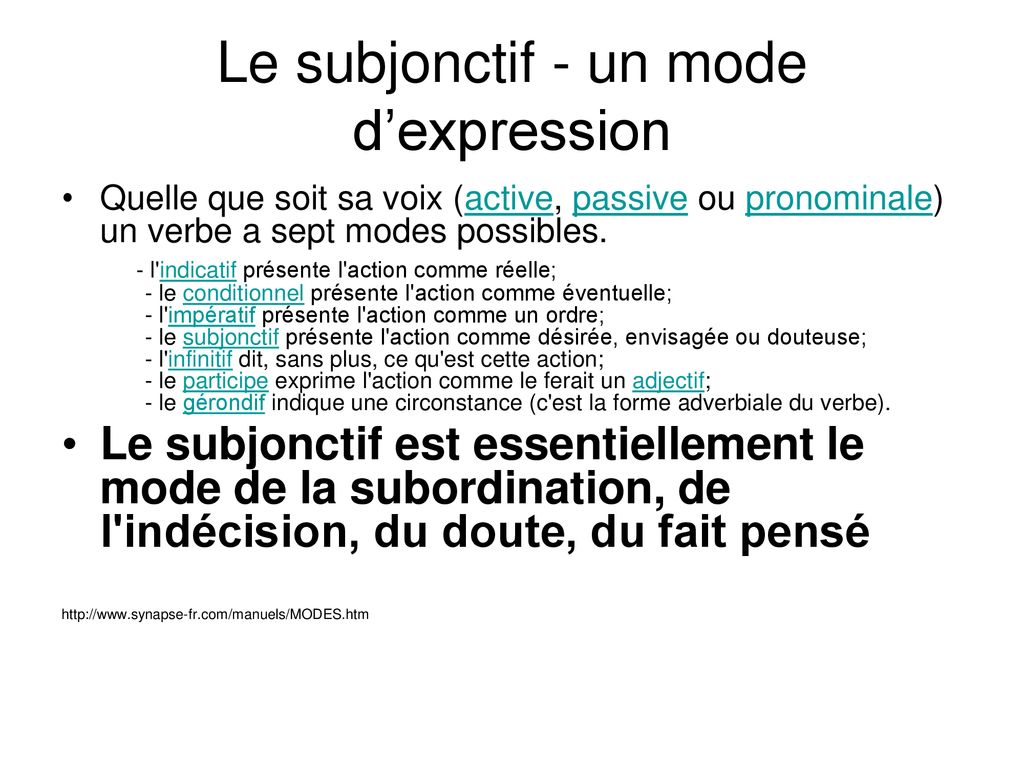 La formation du subjonctif des verbes réguliers ppt télécharger